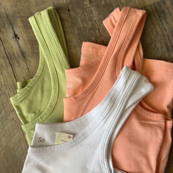 Juniors' SO Double Scoop Cotton Tank Tops Junior Size XS - Picture 2 of 5